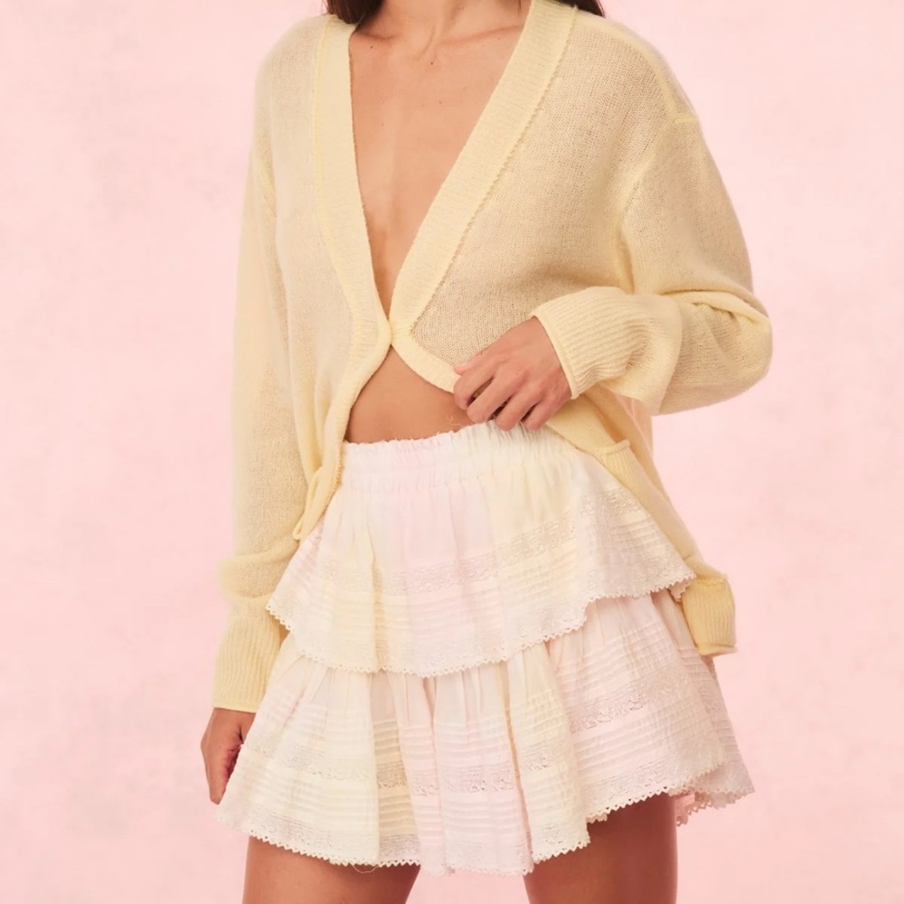 Authentic Loveshackfancy Ruffle Mini Tie-Dye Skirt - image 3